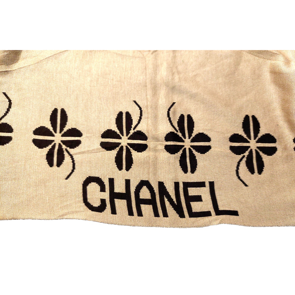 CHANEL Brown & Tan Reversible Scarf Botanical Floral Print - Picture 10 of 16